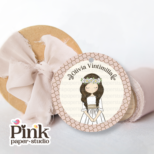 Etiqueta de Primera Comunión • Etiquetas de Primera Comunión para niñas