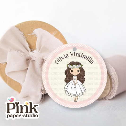 Etiqueta de Primera Comunión • Etiquetas de Primera Comunión para niñas