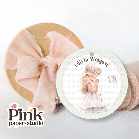 Etiqueta de Primera Comunión • Etiquetas de Primera Comunión para niñas