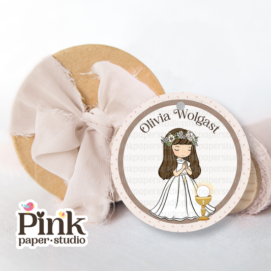 Etiqueta de Primera Comunión • Etiquetas de Primera Comunión para niñas