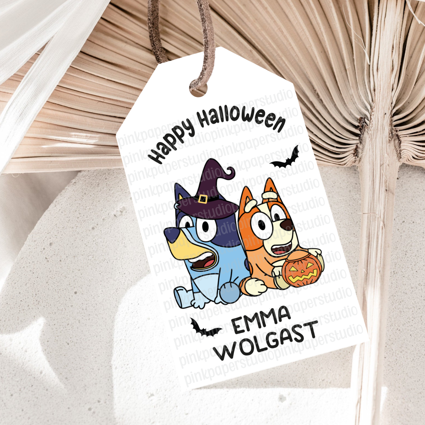 Bluey y Bingo Etiquetas de Halloween • Set de 9 Etiquetas