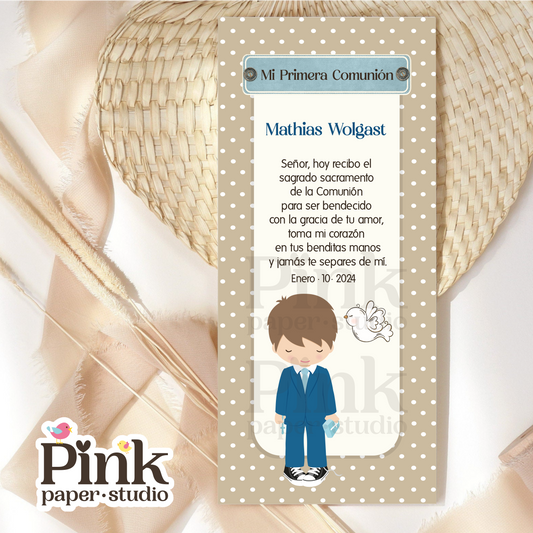 Estampas de Primera Comunión • Marcapáginas de Primera Comunión