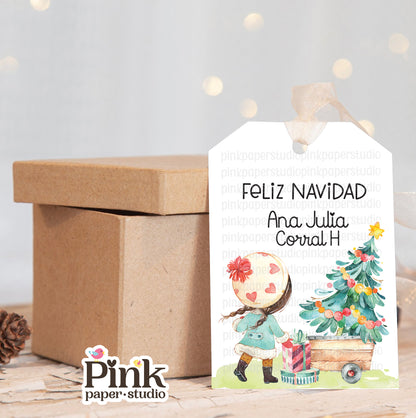 Etiquetas navideñas personalizadas • Juego de 9 etiquetas