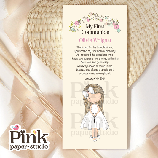 Tarjetas de recuerdo para Primera Comunión