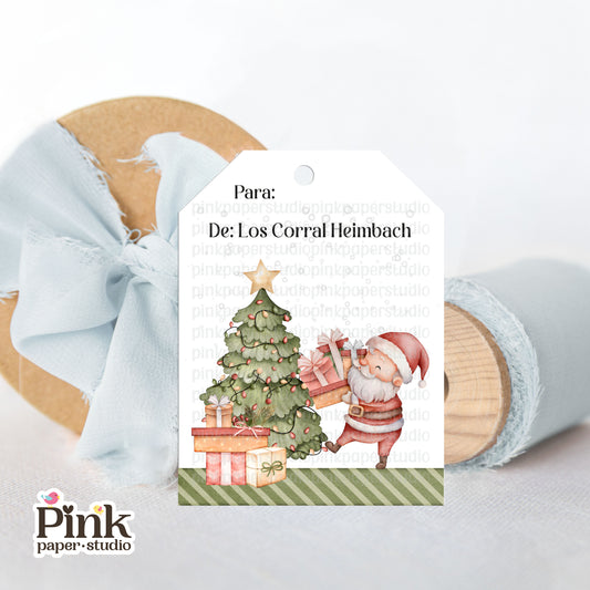 Etiquetas de Navidad de la Familia Santa • Juego de 9 etiquetas