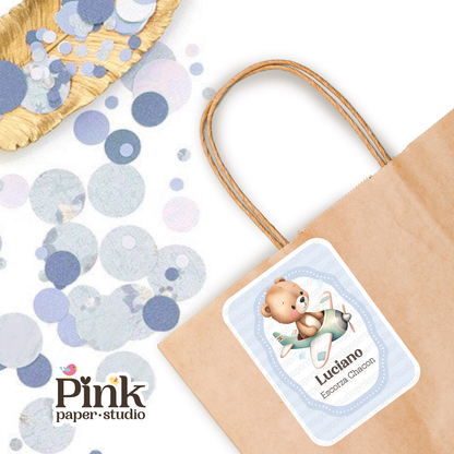 Lindo oso en un avión - Tarjetas de presentación