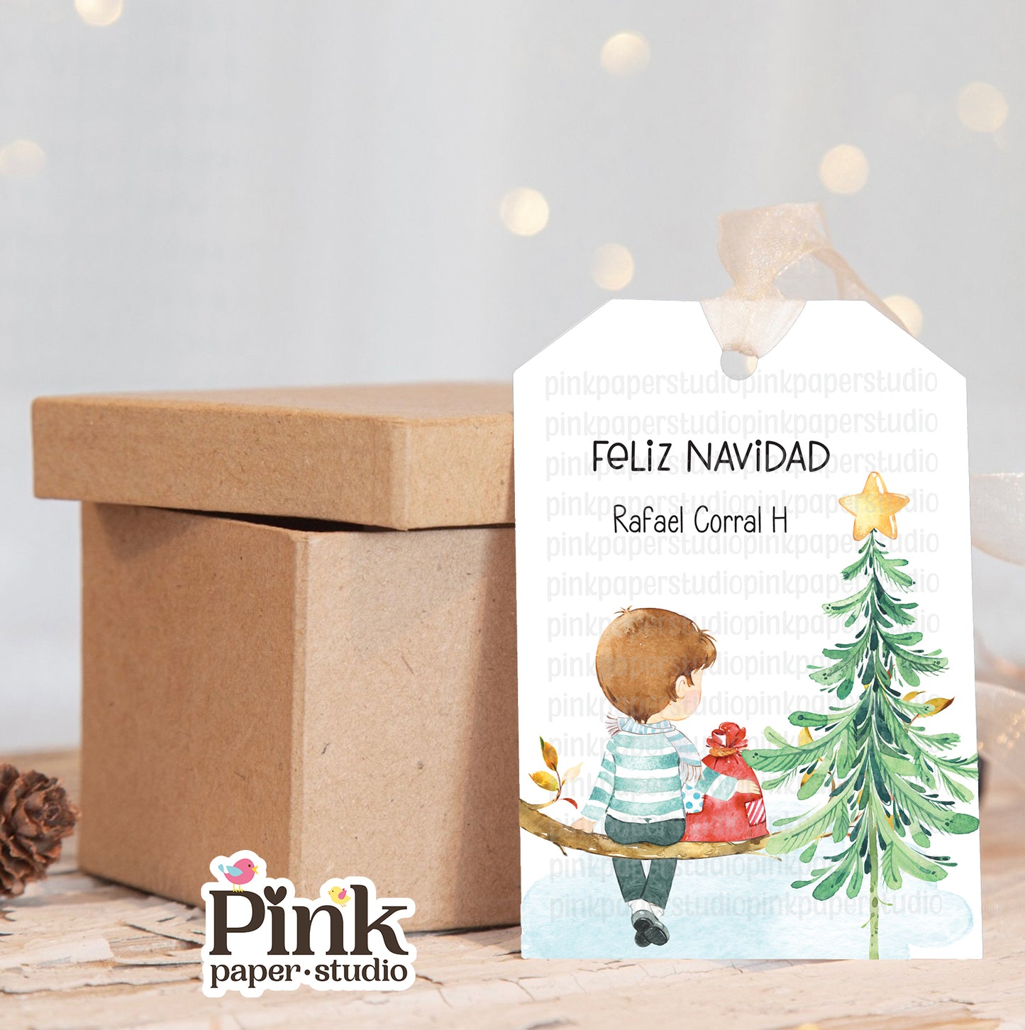 Etiquetas navideñas personalizadas • Juego de 9 etiquetas