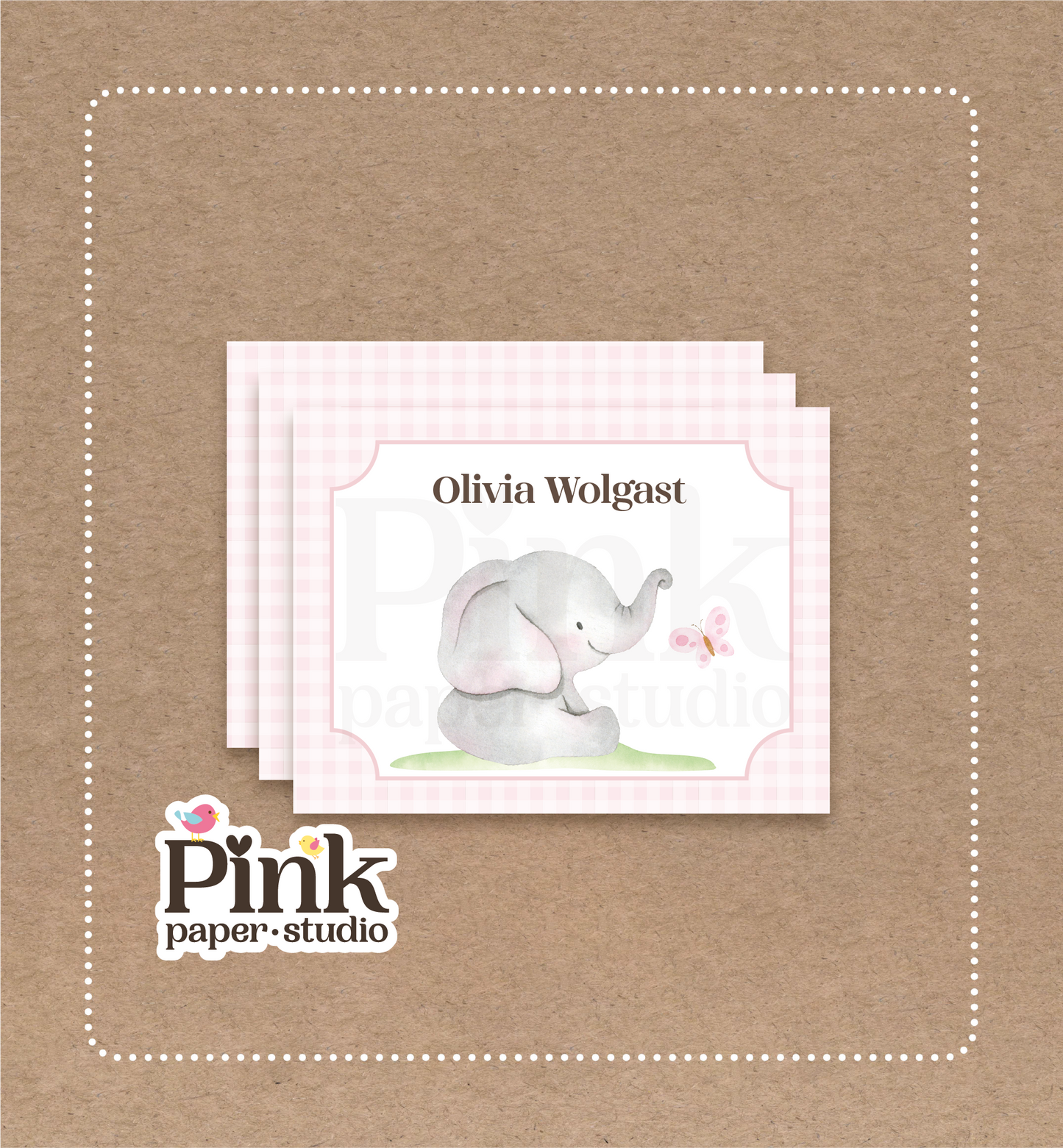 Elefante Rosa Lindo • Tarjetas de Visita