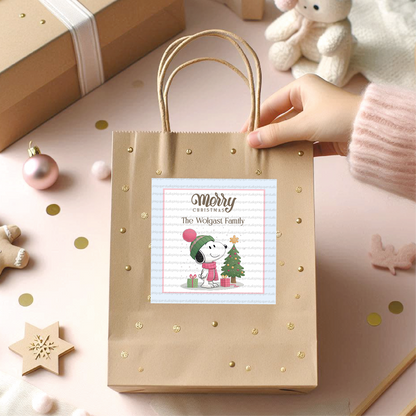 Etiquetas de Navidad • Snoopy • Juego de 12 etiquetas