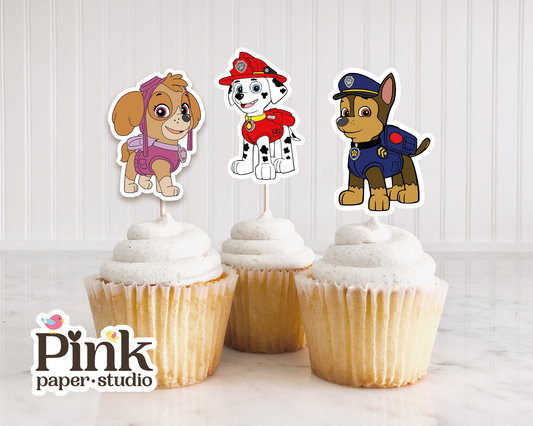 Decoración para cupcakes de la Patrulla Canina