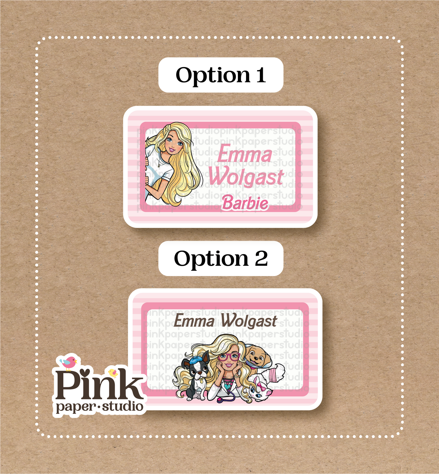 Pegatinas de Barbie • Etiquetas de Barbie • Juego de 12 pegatinas