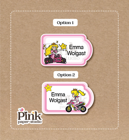 Princesa Peach • Pegatinas de la Princesa Peach • Juego de 12 pegatinas