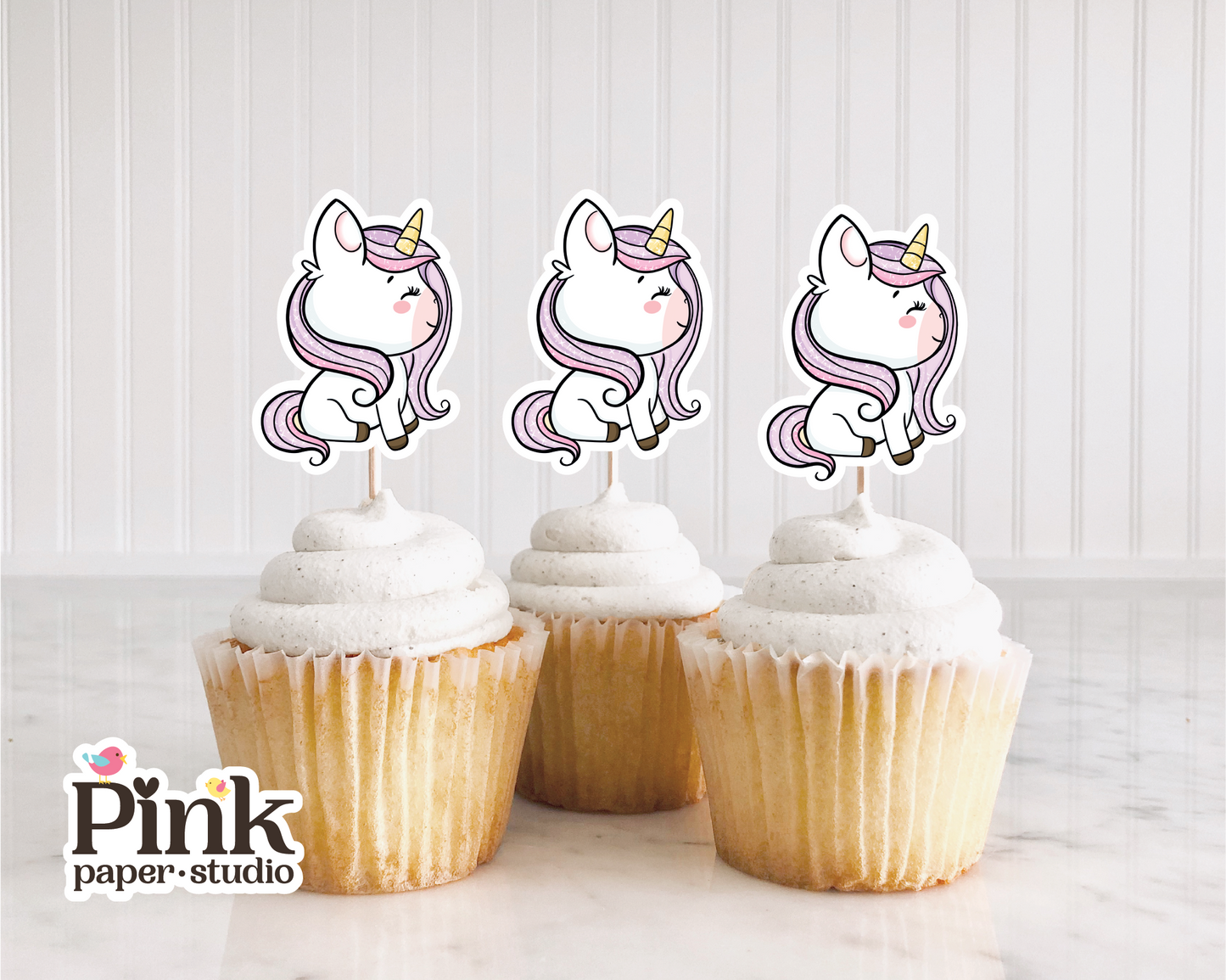 Adornos para cupcakes de unicornios tiernos