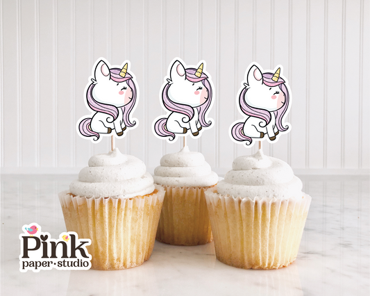 Adornos para cupcakes de unicornios tiernos