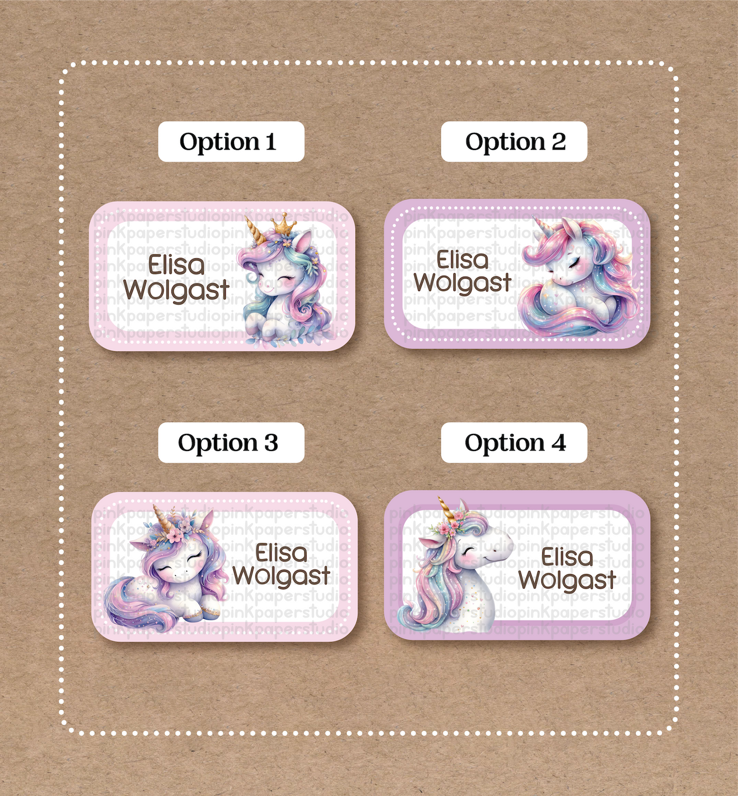 Unicornios • Pegatinas de unicornios • Juego de 12 pegatinas