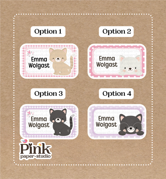 Gatito Lindo • Etiquetas de Gatitos Lindos • Set de 12 Pegatinas