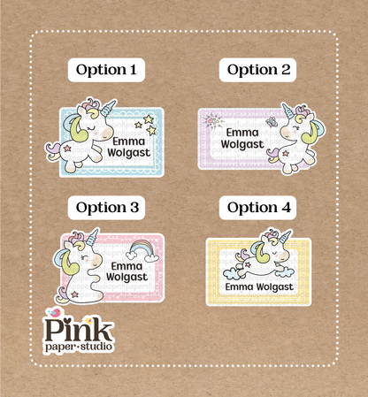 Unicornios • Pegatinas de unicornios • Juego de 12 pegatinas