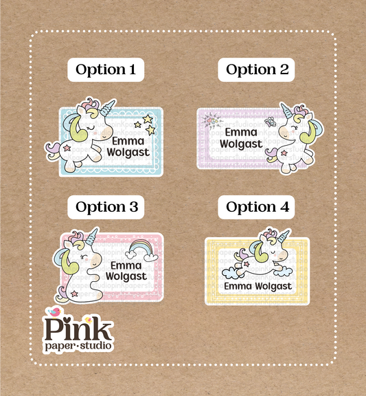 Unicornios • Pegatinas de unicornios • Juego de 12 pegatinas