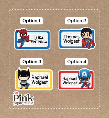 Superhéroes • Pegatinas de Superhéroes • Juego de 12 Pegatinas