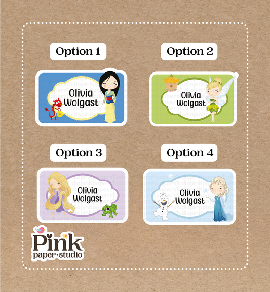 Princesas • Pegatinas de Princesas Disney • Juego de 12 pegatinas