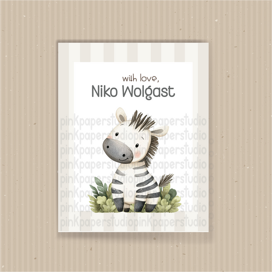 Cebra Linda • Tarjetas de Contacto • Tarjetas de Contacto para Mamá • Set de 27 Tarjetas Tarjetas de Contacto para Niños