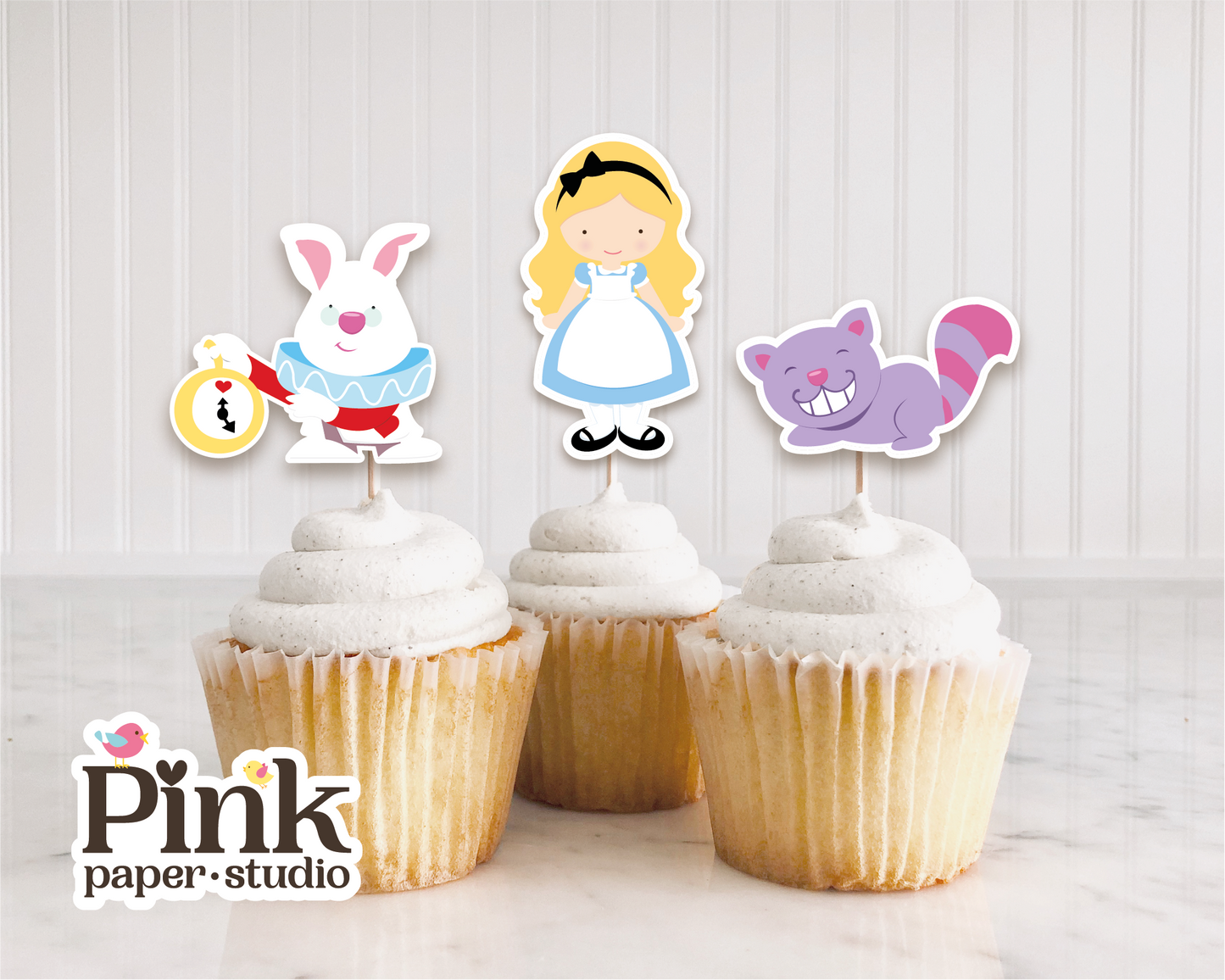 Decoraciones para cupcakes de Alicia en el País de las Maravillas