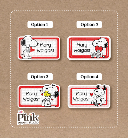 Pegatinas de Snoopy • Etiquetas de Snoopy • Set de 12 pegatinas