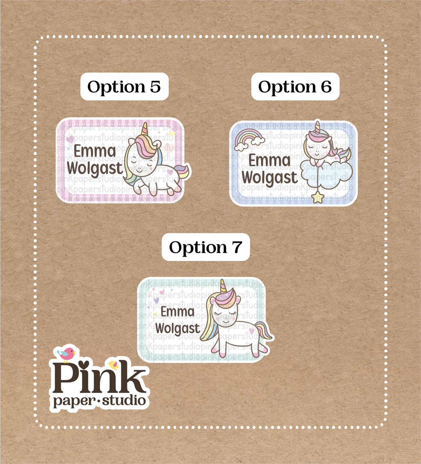 Unicornios • Pegatinas de unicornios • Juego de 12 pegatinas