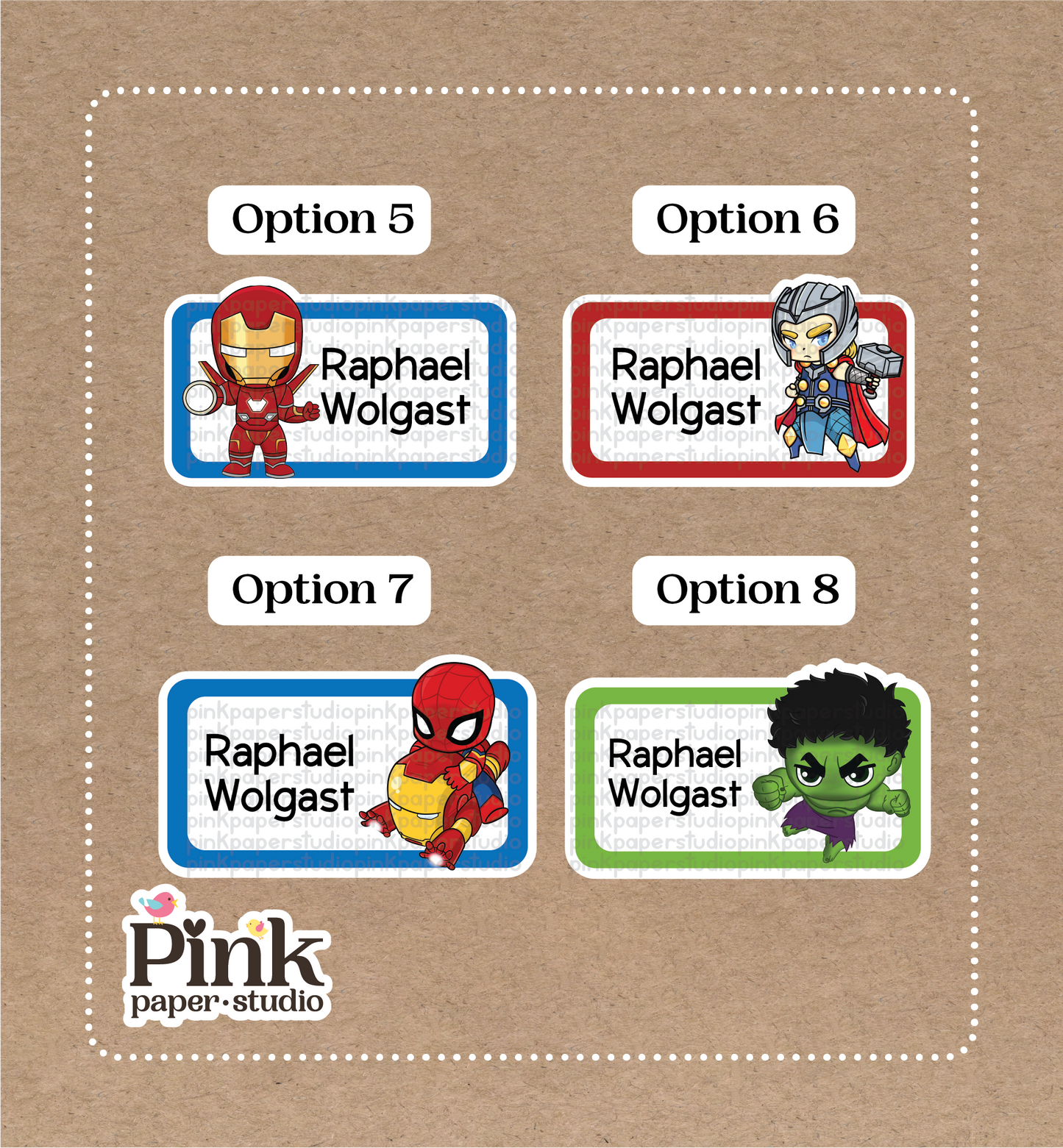 Superhéroes • Pegatinas de Superhéroes • Juego de 12 Pegatinas