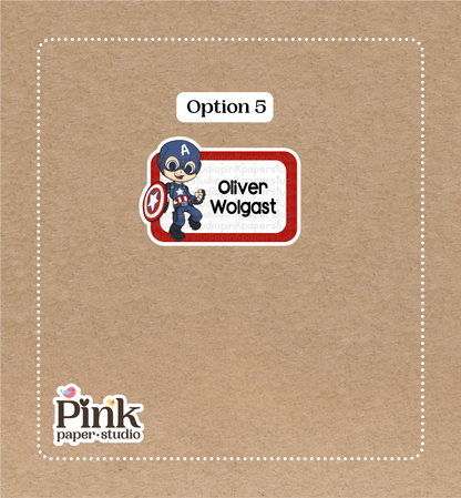 Superhéroes • Pegatinas de Superhéroes • Juego de 12 Pegatinas