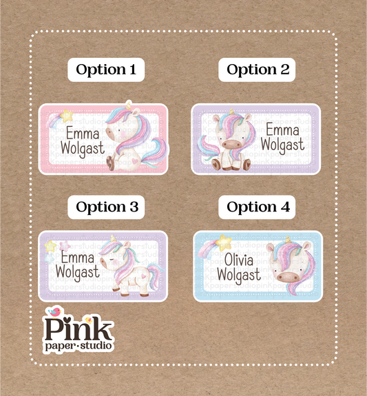 Unicornios • Pegatinas de unicornios • Juego de 12 pegatinas