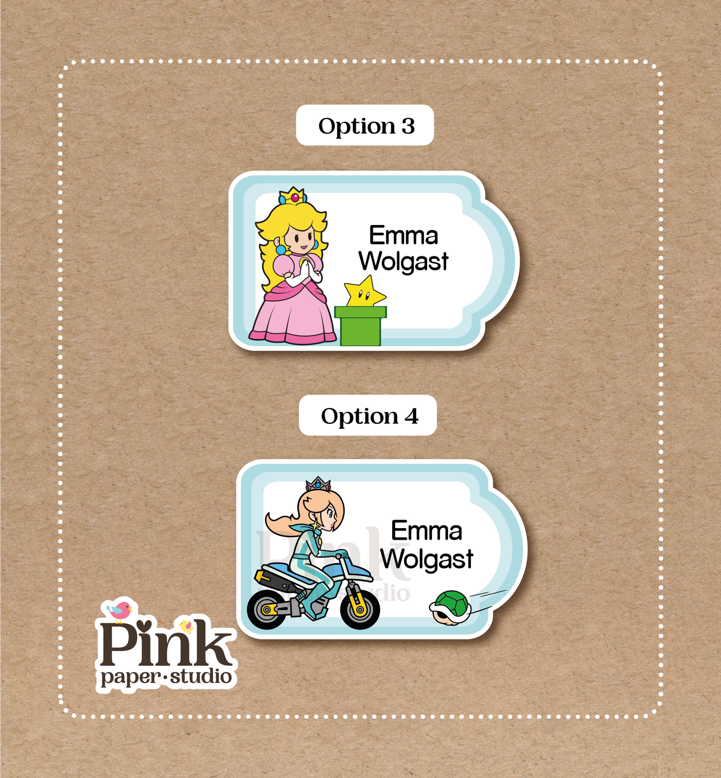 Princesa Peach • Pegatinas de la Princesa Peach • Juego de 12 pegatinas