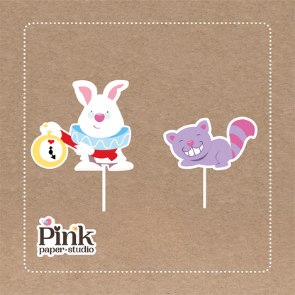 Decoraciones para cupcakes de Alicia en el País de las Maravillas