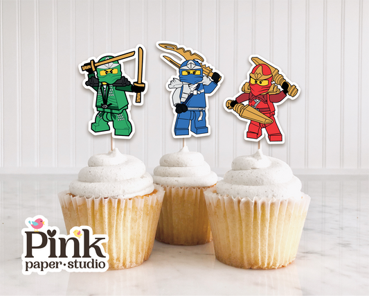 Decoraciones para cupcakes de ninjas