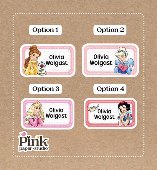 Princesas • Pegatinas de princesas de Disney • Set de 12 pegatinas