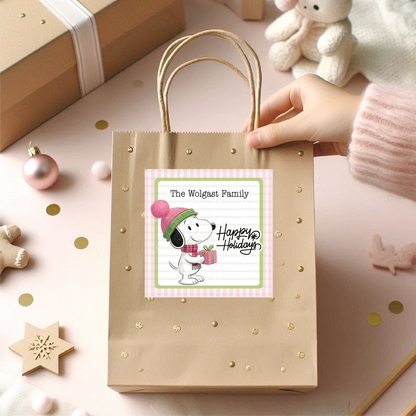 Etiquetas de Navidad • Snoopy • Juego de 12 etiquetas