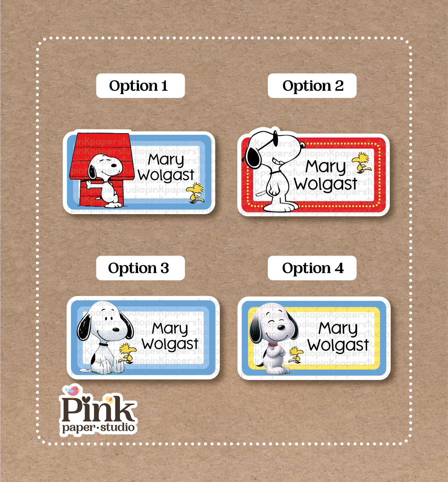 Snoopy • Stickers de Snoopy • Set de 12 Stickers