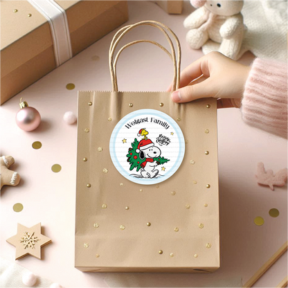 Etiquetas de Snoopy • Snoopy Navidad • Set de 12 etiquetas