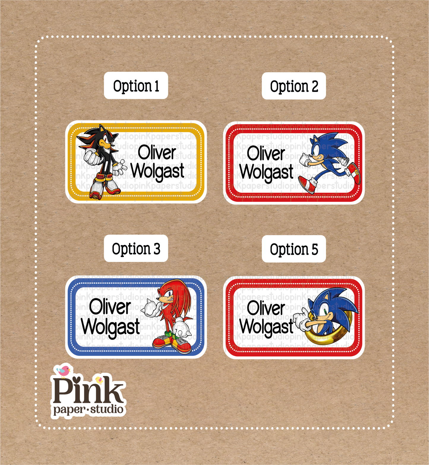 Sonic • Pegatinas de Sonic • Juego de 12 pegatinas