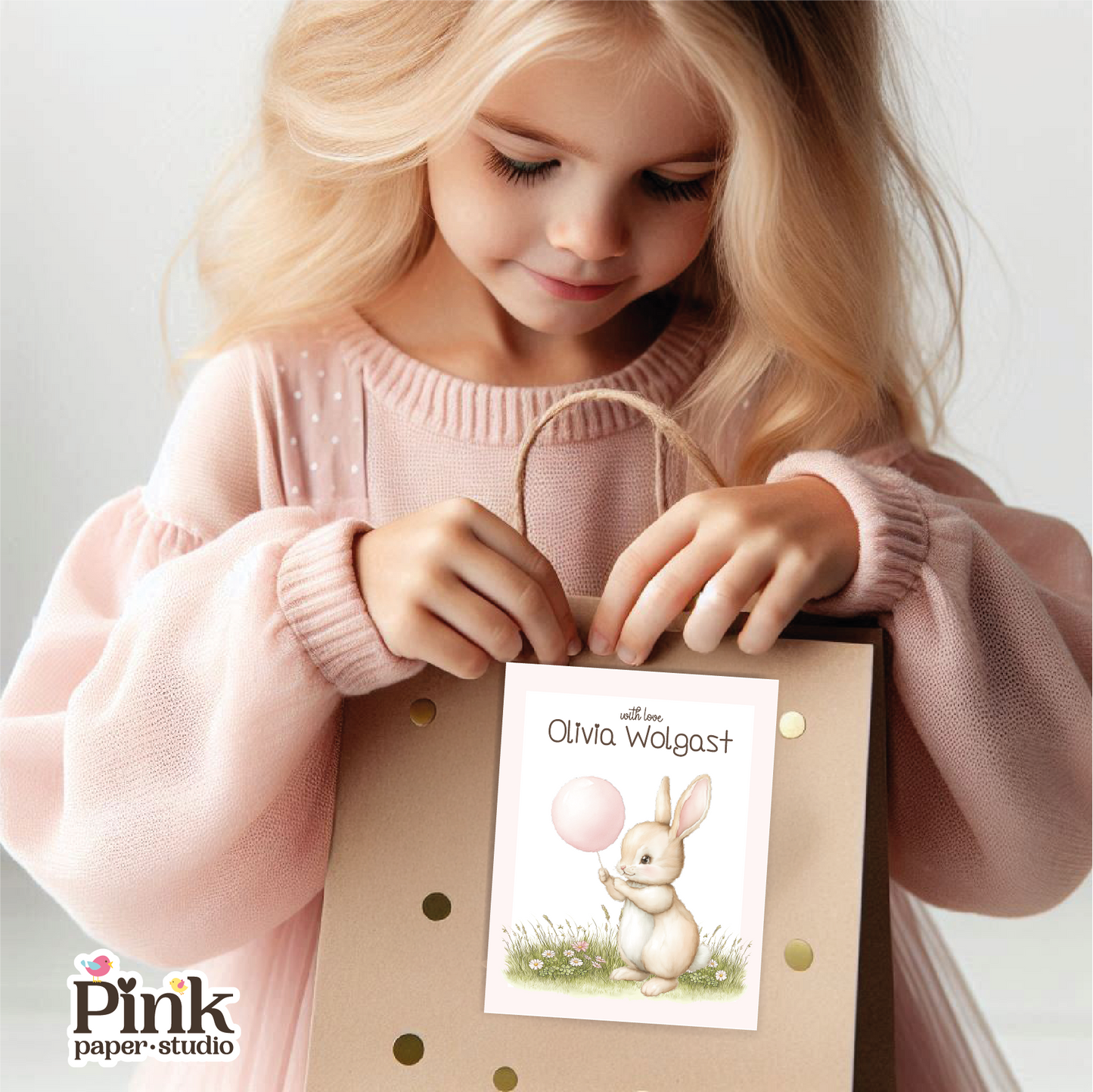 Conejito adorable • Tarjetas de presentación • Tarjetas de presentación para mamá • Set de 27 tarjetas de presentación para niños