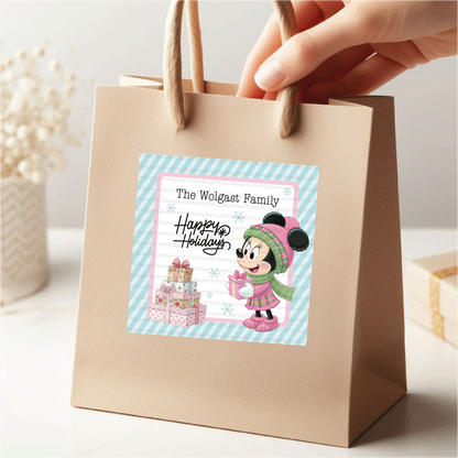 Etiquetas de Navidad de Minnie Mouse • Juego de 12 etiquetas