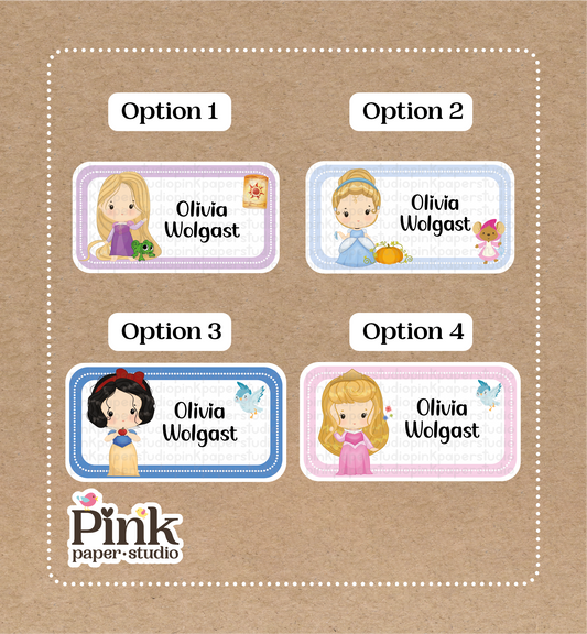 Princesas • Pegatinas de Princesas Disney • Juego de 12 pegatinas