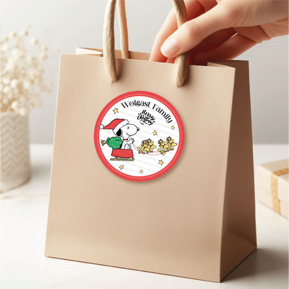 Etiquetas de Snoopy • Snoopy Navidad • Set de 12 etiquetas