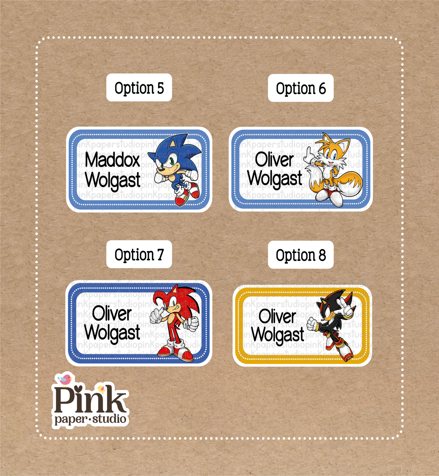 Sonic • Pegatinas de Sonic • Juego de 12 pegatinas