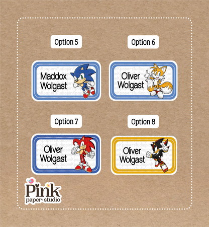 Sonic • Pegatinas de Sonic • Juego de 12 pegatinas