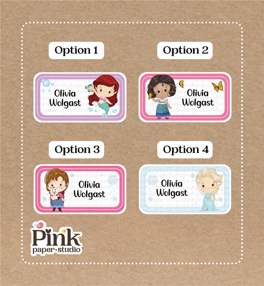 Princesas • Pegatinas de princesas de Disney • Set de 12 pegatinas