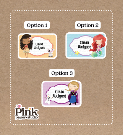 Princesas • Pegatinas de Princesas Disney • Juego de 12 pegatinas