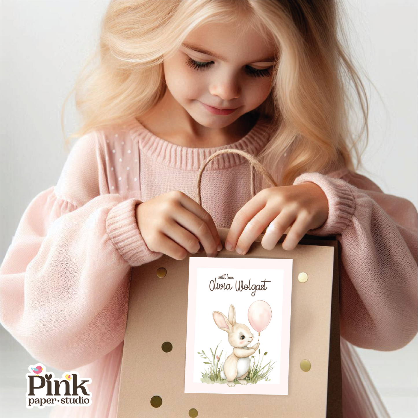 Conejo Lindo • Tarjetas de Presentación • Tarjetas de Presentación para Mamá • Set de 27 Tarjetas de Presentación para Niños