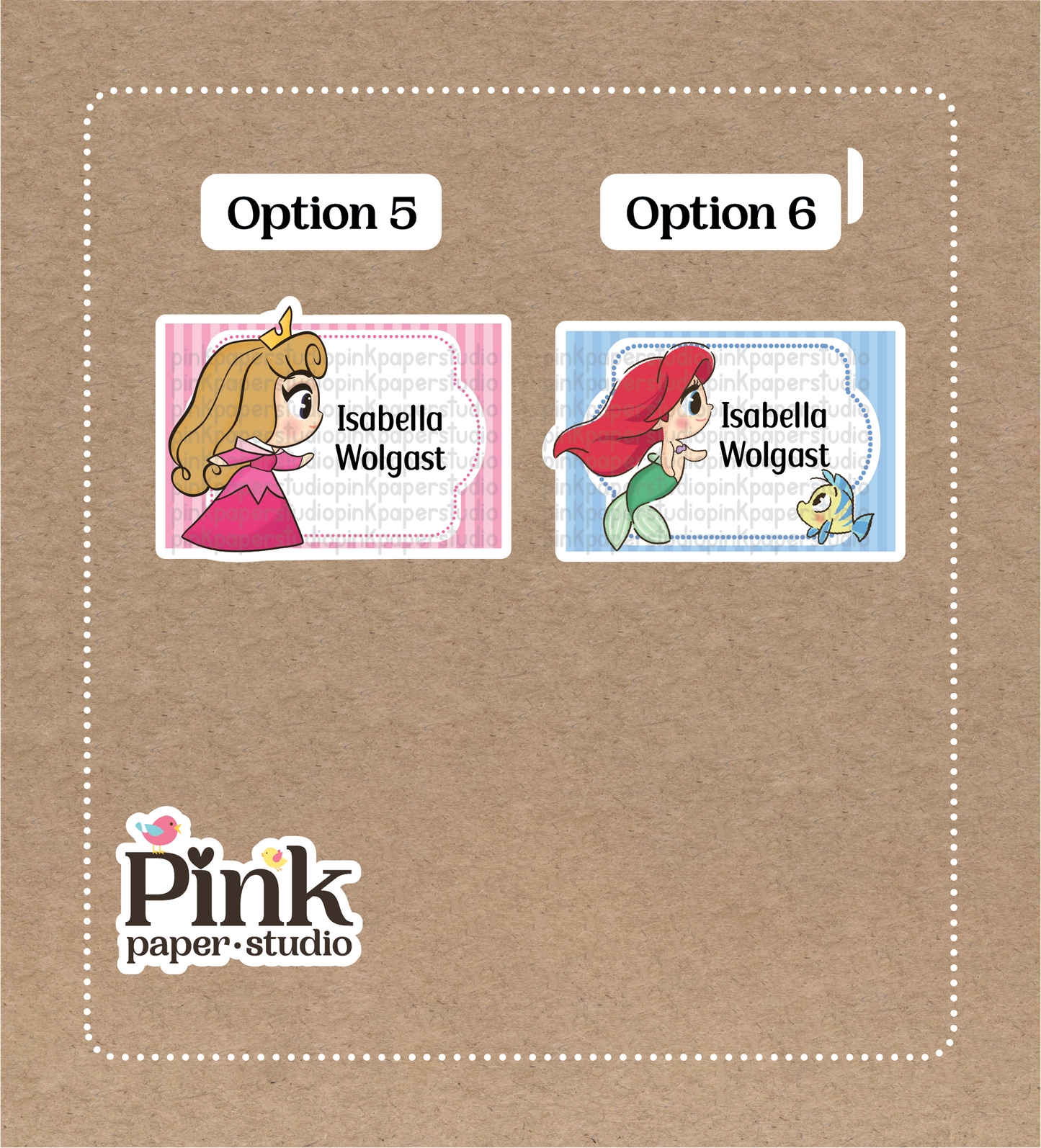 Princesas • Pegatinas de princesas de Disney • Set de 12 pegatinas