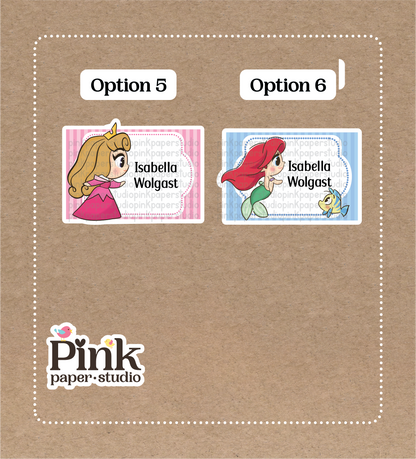 Princesas • Pegatinas de princesas de Disney • Set de 12 pegatinas